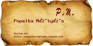 Popelka Mátyás névjegykártya